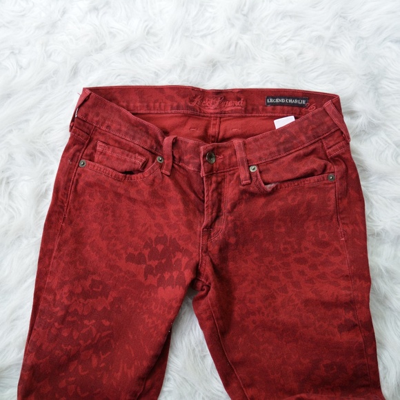 Lucky Brand red pattern Legend Charlie skinny jean - Picture 3 of 4